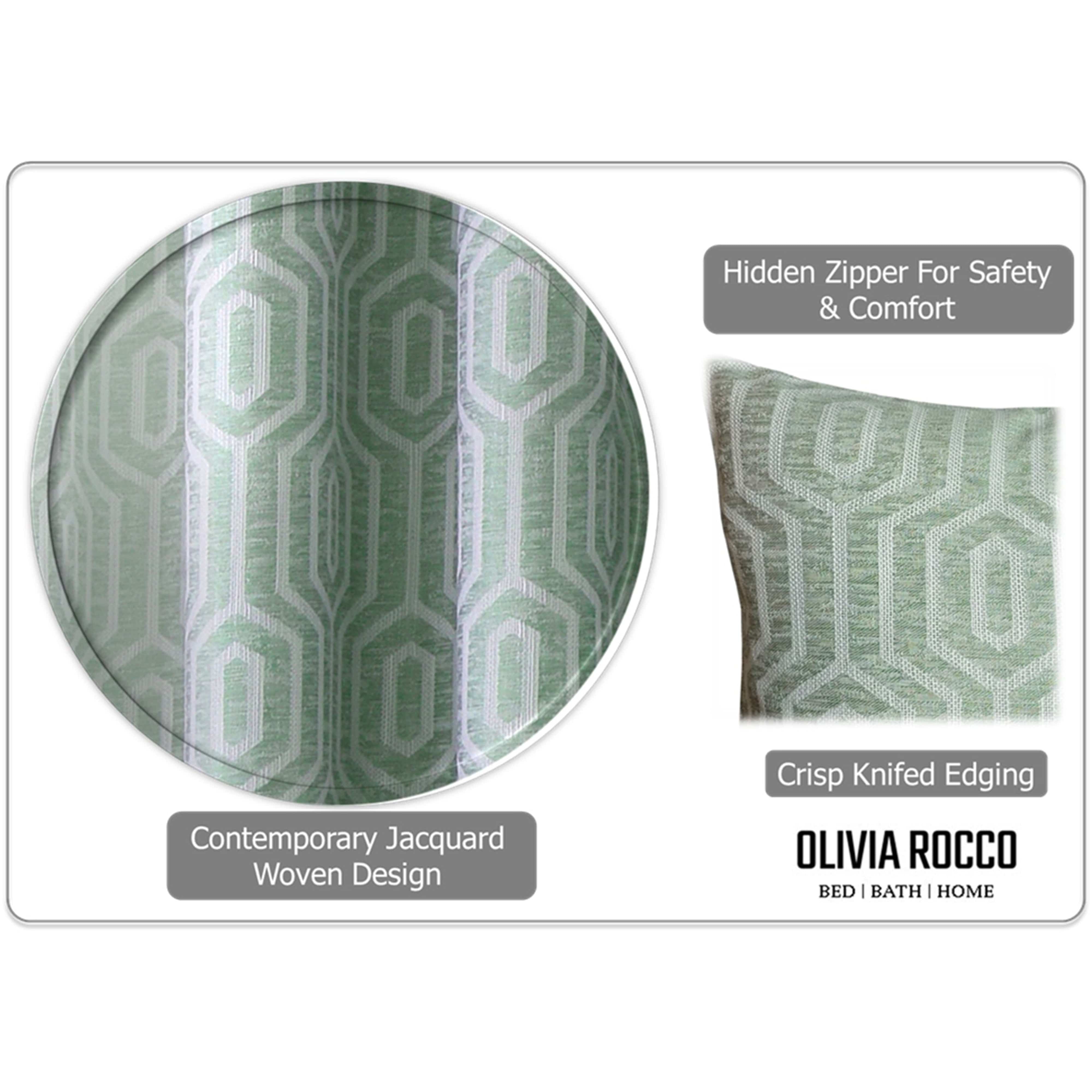 Image of OLIVIA ROCCO Paris Cushion Covers Two Pack Modern Sage Green Decorative Square Scatter
