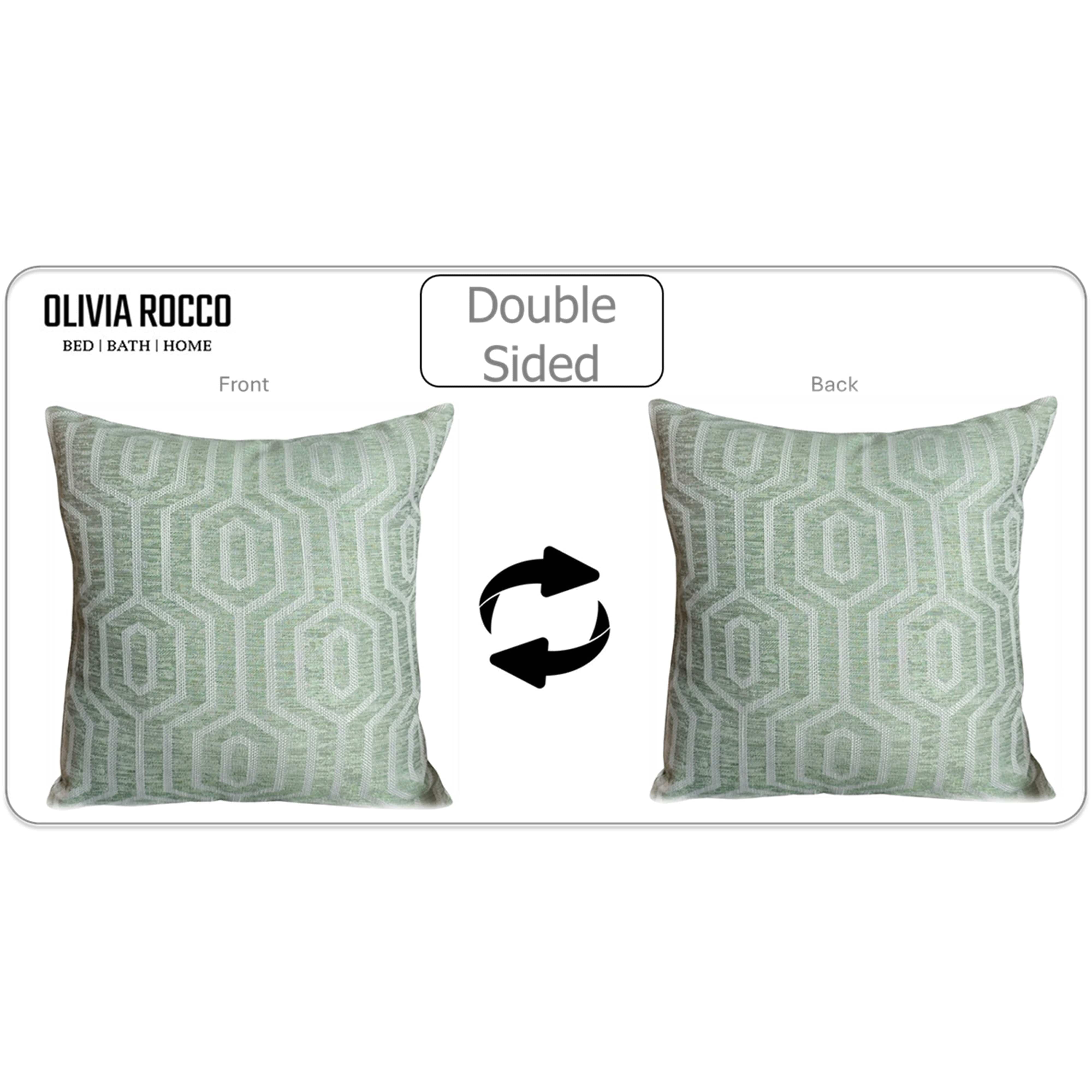 Image of OLIVIA ROCCO Paris Cushion Covers Two Pack Modern Sage Green Decorative Square Scatter