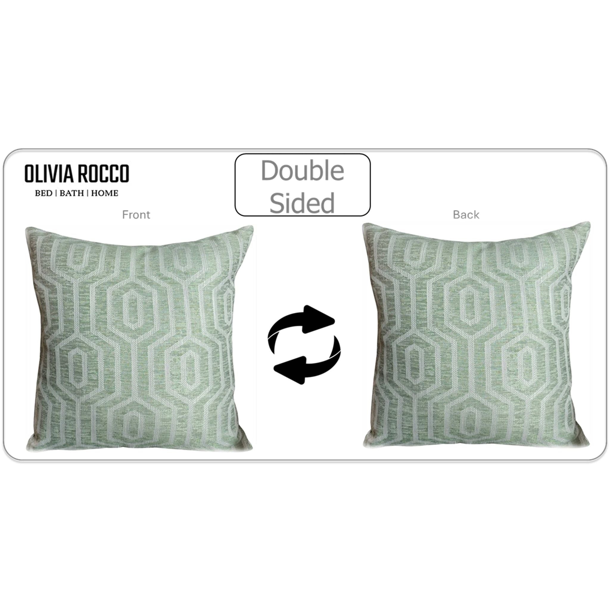 Image of Paris Cushion Covers Two Pack Modern Sage Green Decorative Square Scatter
