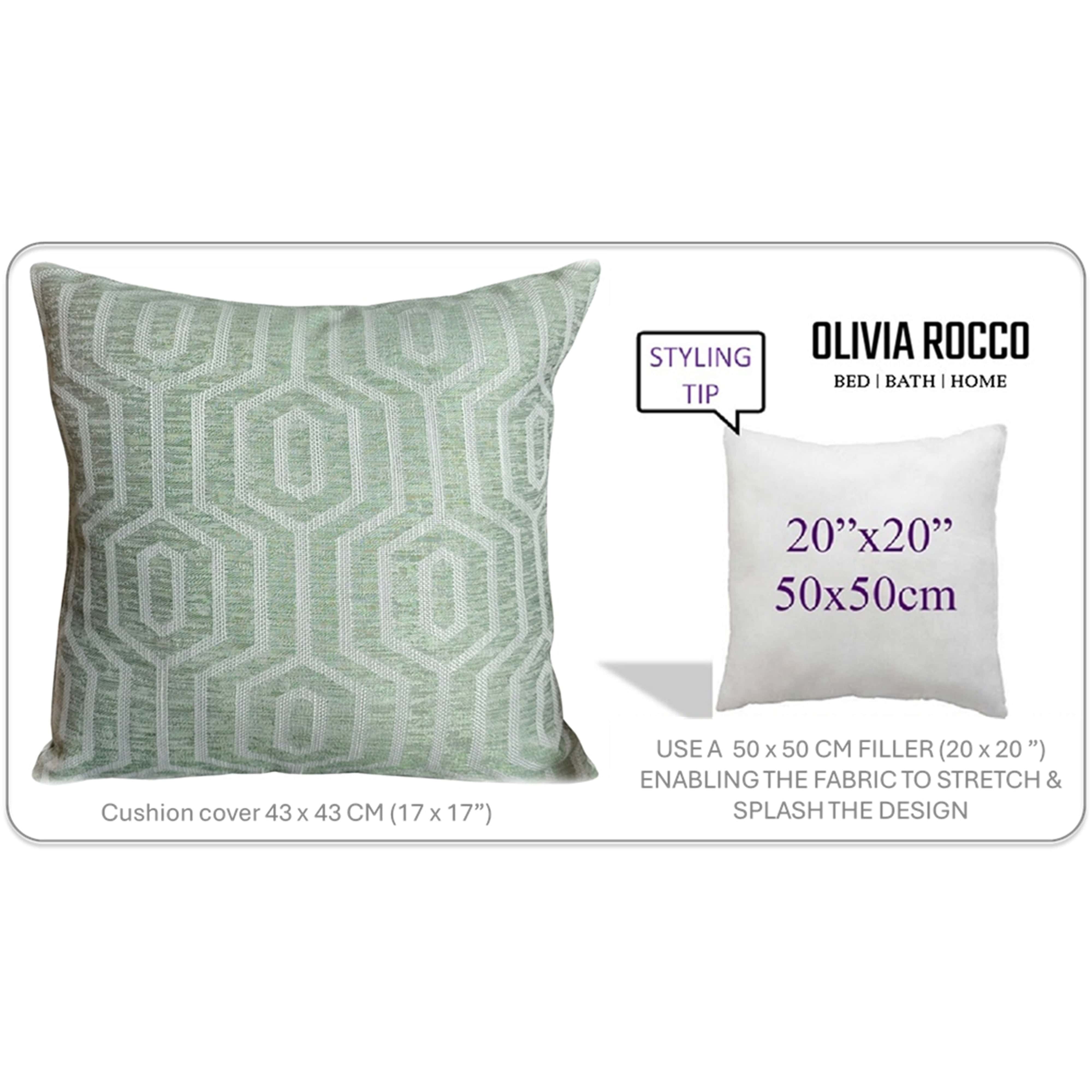 Image of OLIVIA ROCCO Paris Cushion Covers Two Pack Modern Sage Green Decorative Square Scatter