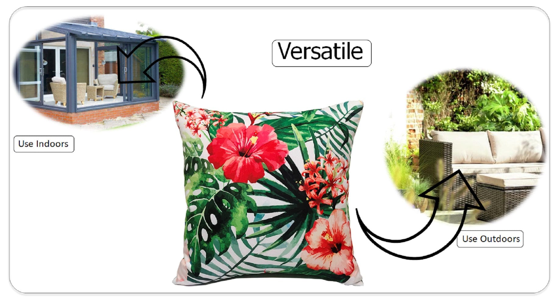 Image of OLIVIA ROCCO Gardenia Waterproof Cushion Covers 43 x 43 cm For Sofa And Bedroom Hotel-Style Sofa or Bed Accent