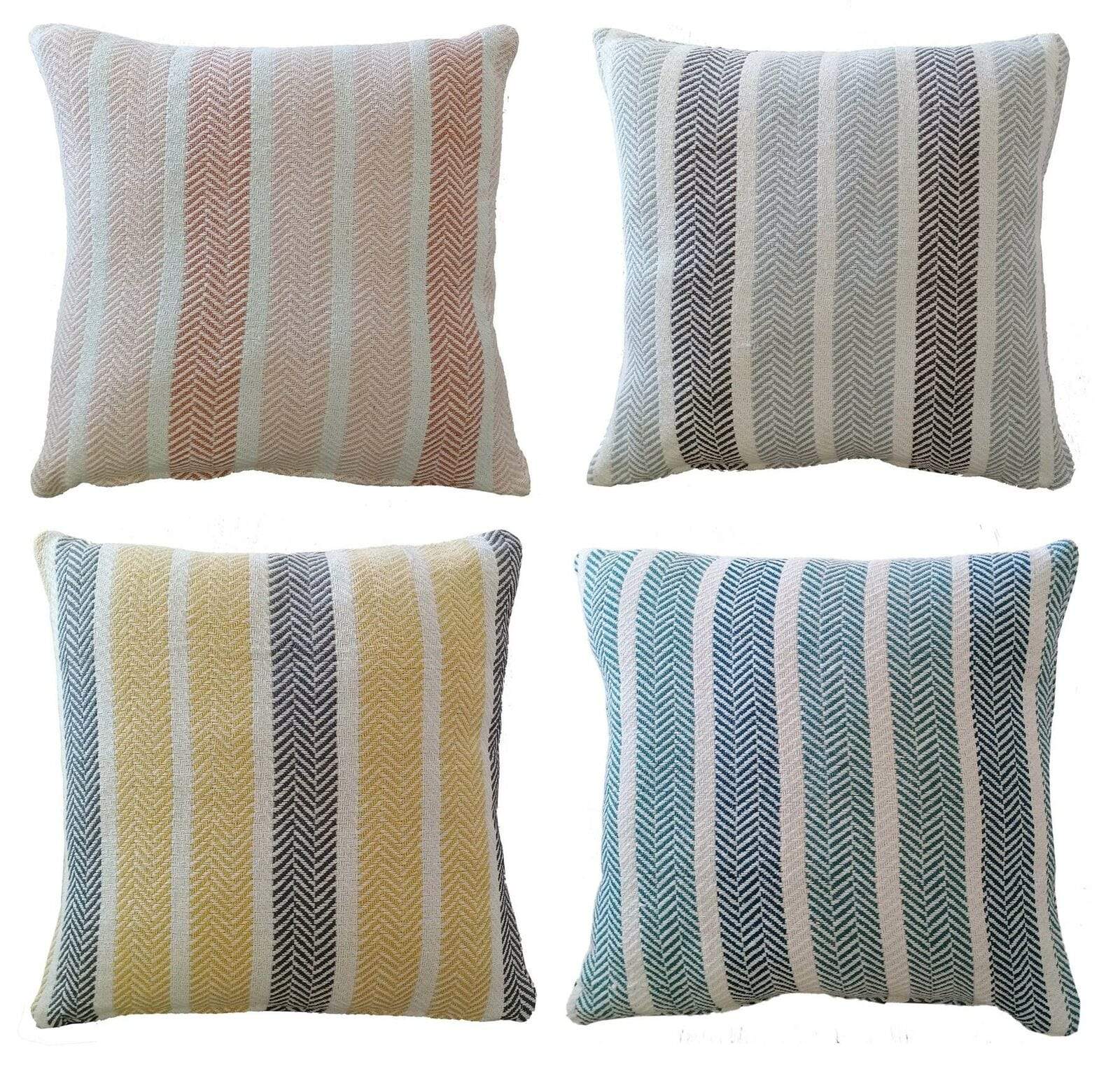 Image of OLIVIA ROCCO Cushion Covers Striped Indian Cotton Indoor Outdoor With Discreet Zipper