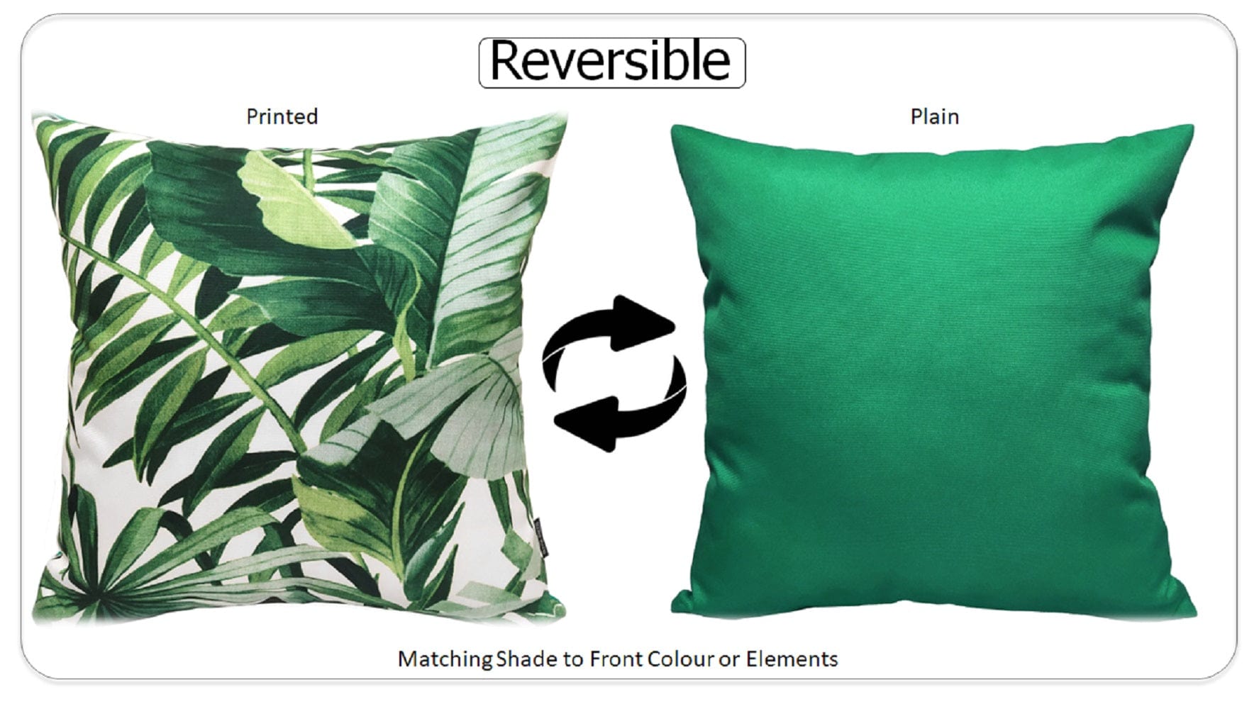 Image of OLIVIA ROCCO Cushion Covers Jamil Green Waterproof 43x43 cm Reversible Breathable Indoor