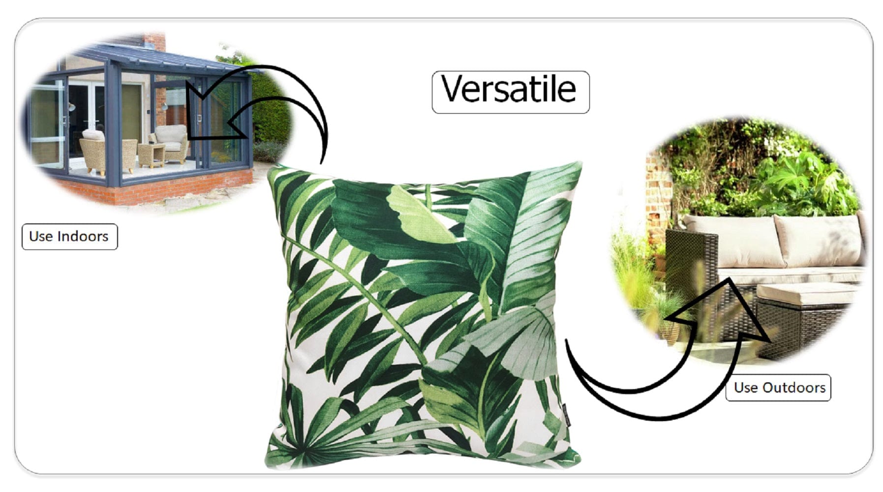 Image of OLIVIA ROCCO Cushion Covers Jamil Green Waterproof 43x43 cm Reversible Breathable Indoor
