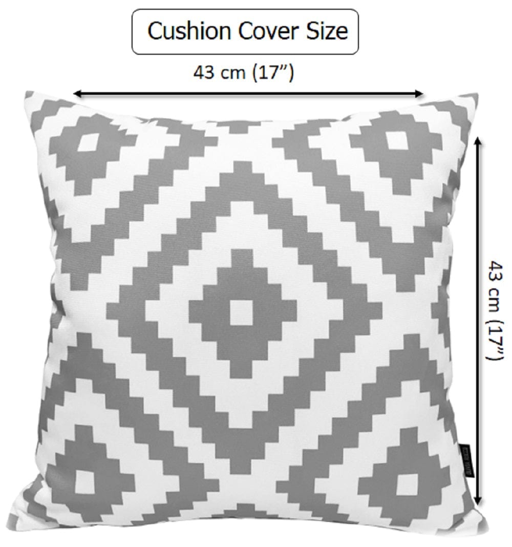 Image of OLIVIA ROCCO Nairobi Silver Waterproof Cushion Covers 43 x 43 cm Reversible Indoor