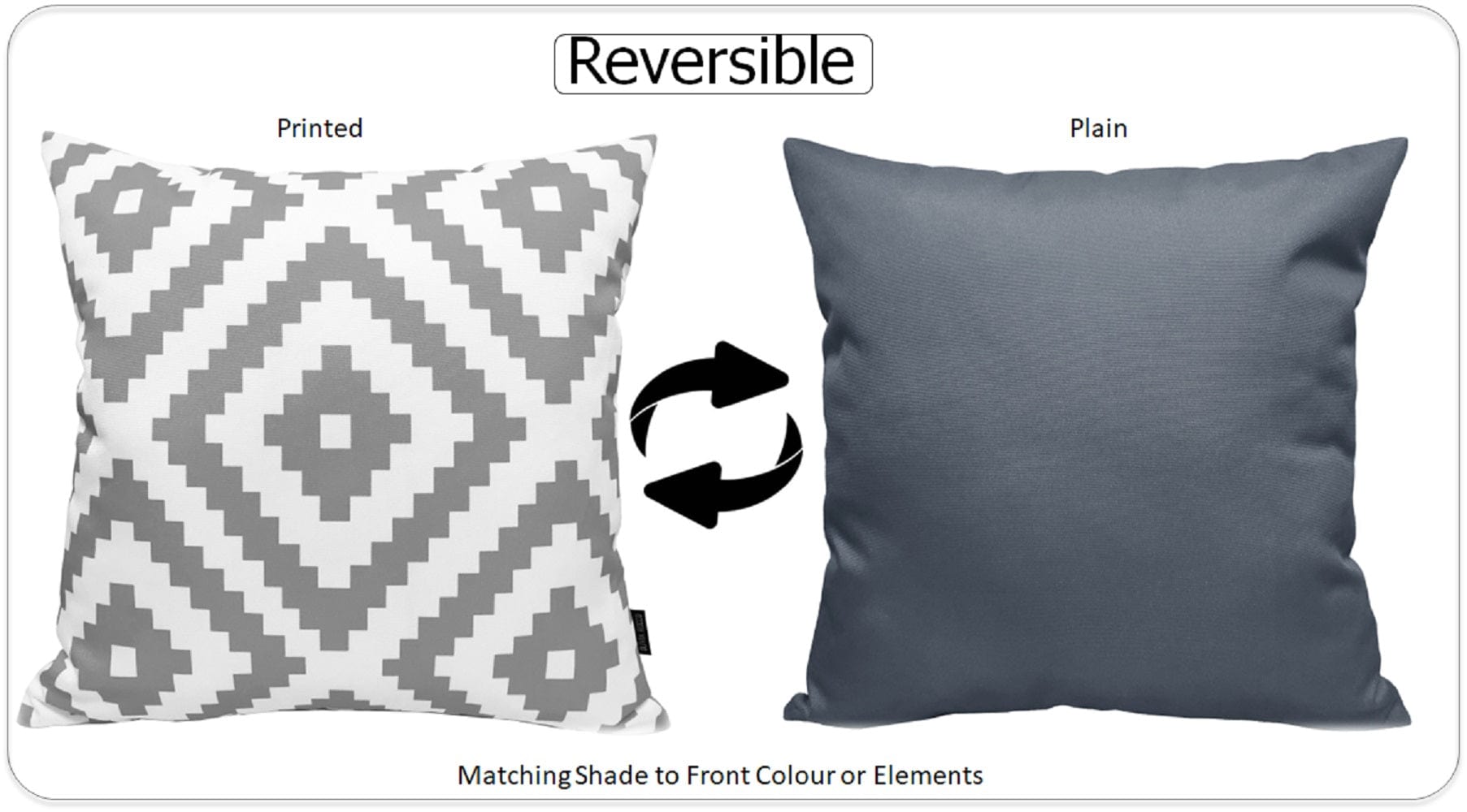 Image of OLIVIA ROCCO Nairobi Silver Waterproof Cushion Covers 43 x 43 cm Reversible Indoor