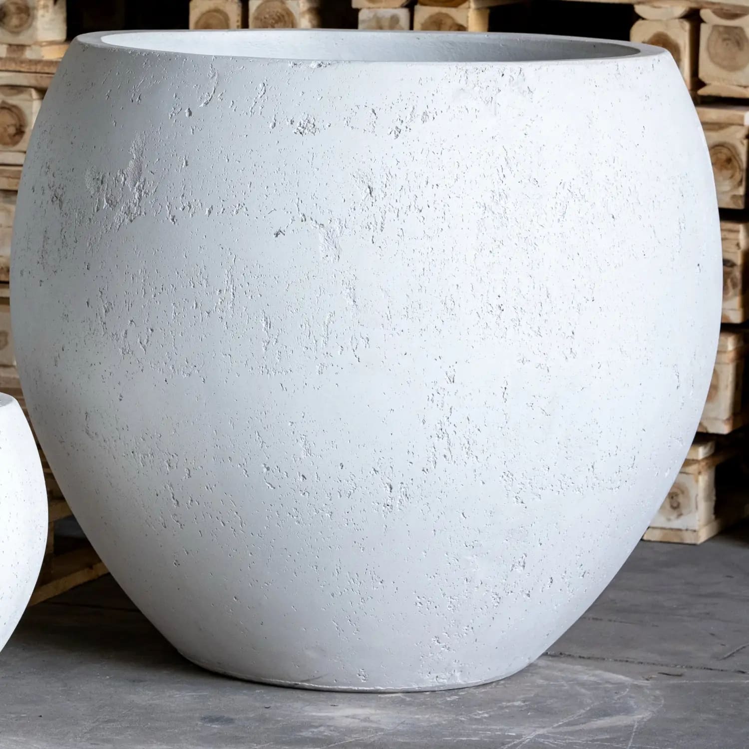 Image of Orbello | White Mist –  22cm Concrete Sphere Planter – 3L Round Plant Pot
