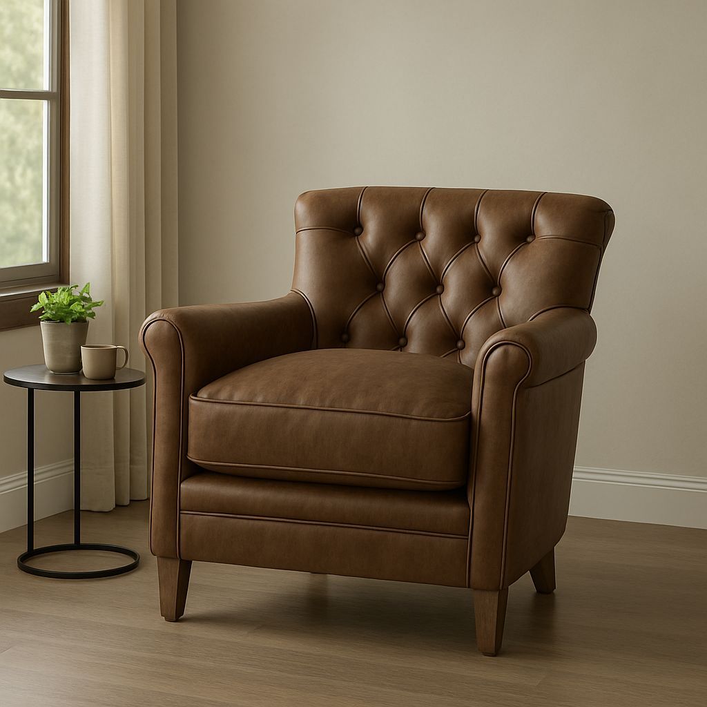 Image of Oxford Club Chair in Chocolate Leather