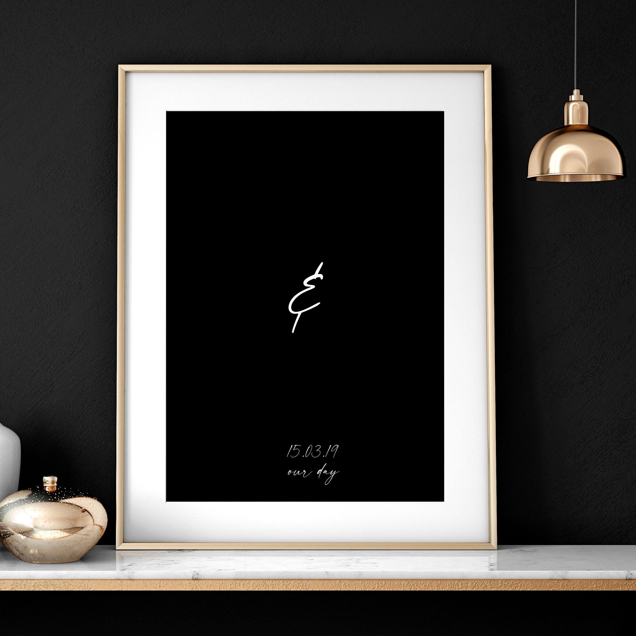 Image of Anniversary gift for one year | set of 3 wall art prints