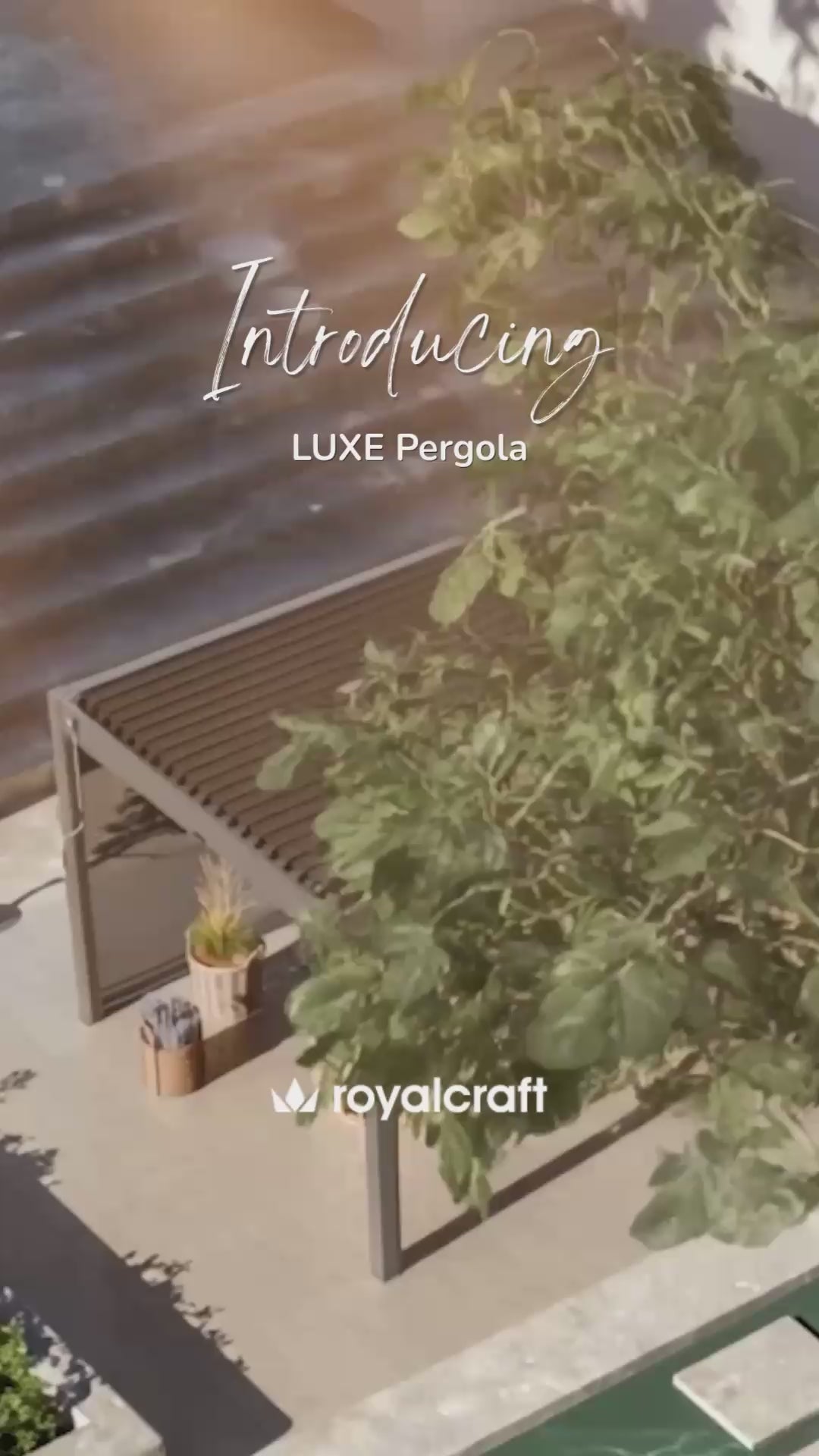 Image of Luxe 6x3m Pergola with Solar Lighting System and Voice Control