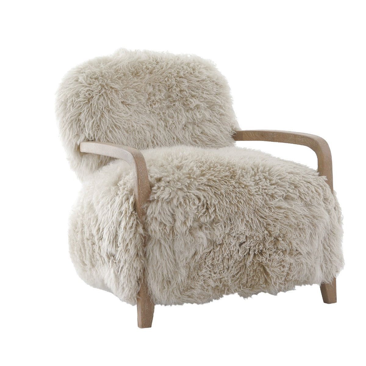 Image of Baaarb Real Sheepskin Accent Chair Genuine Sheepskin Designer Seating