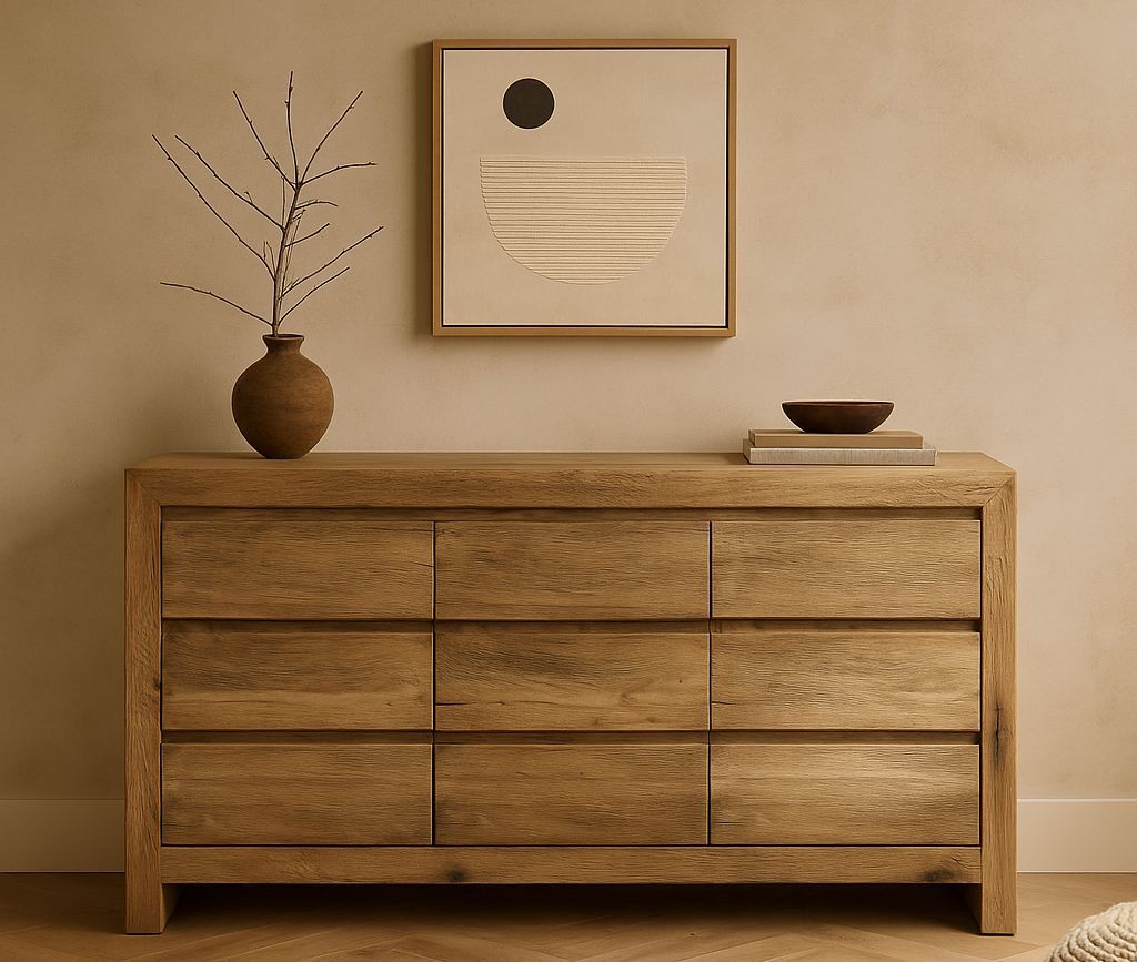 Image of Reclaimed Oak 9 Drawer Chest of Drawers
