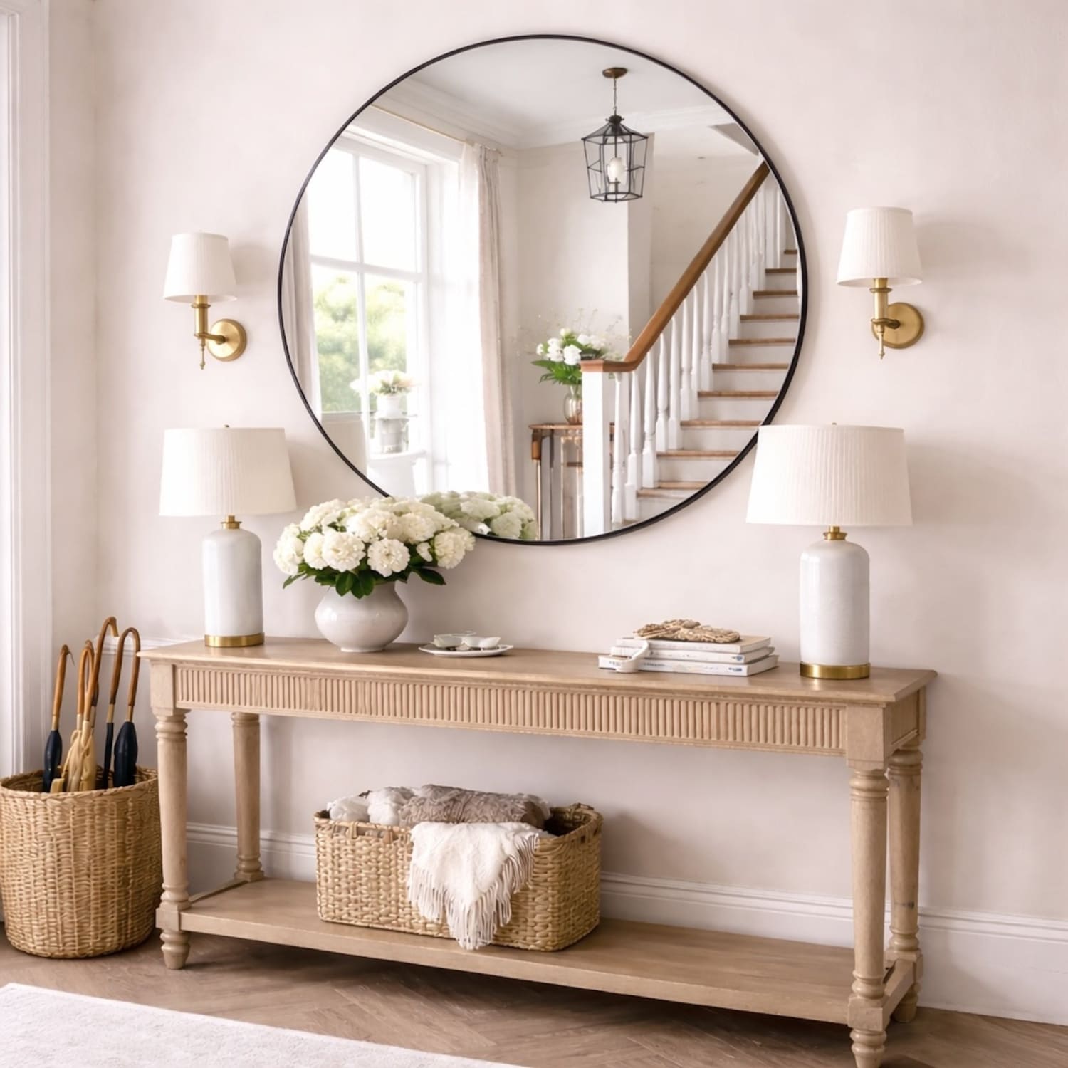 Image of Rei - Extra Large Round Black Metal Circle Mirror - 120cm x 120cm