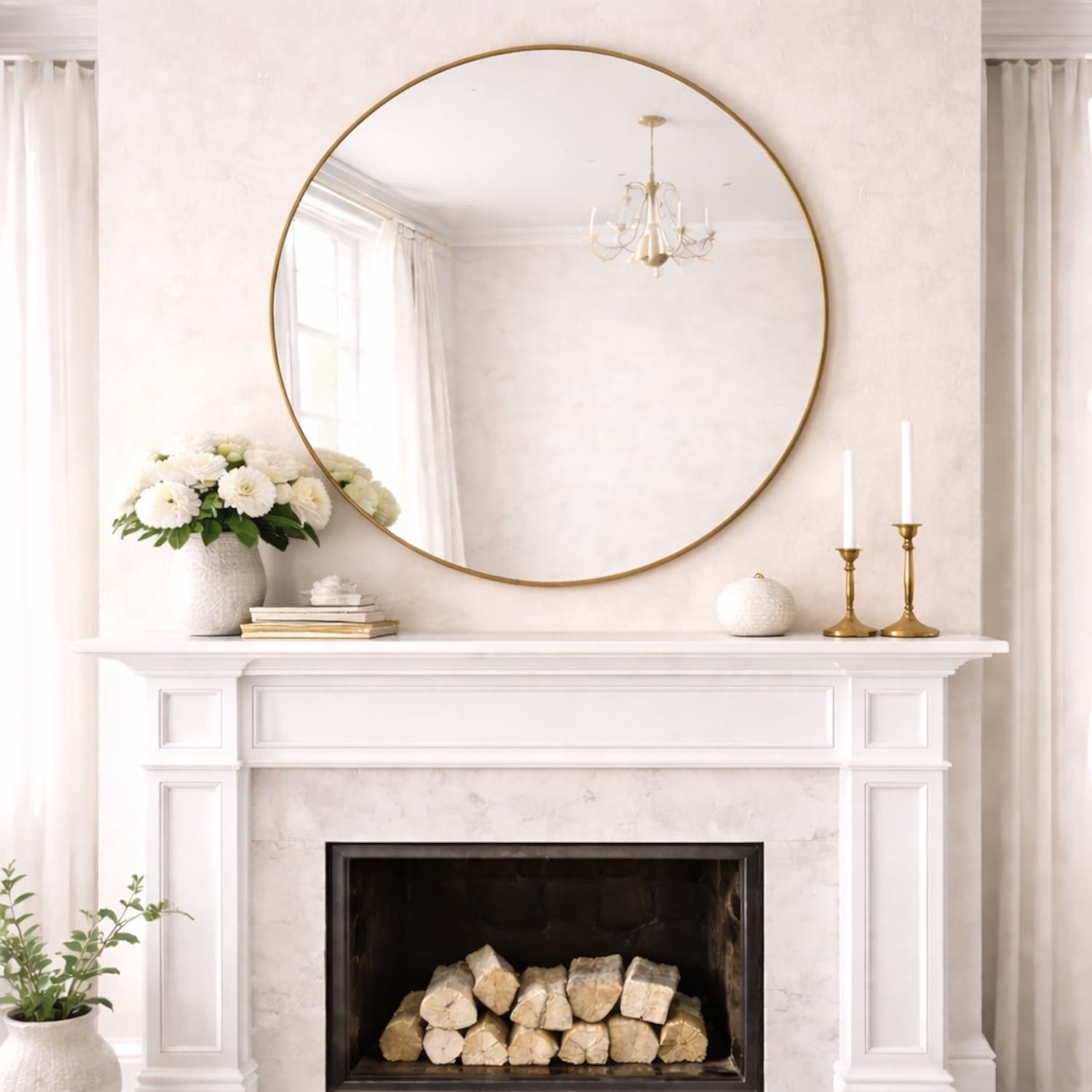 Image of Rei - Extra Large Round Gold Metal Circle Mirror - 120cm x 120cm