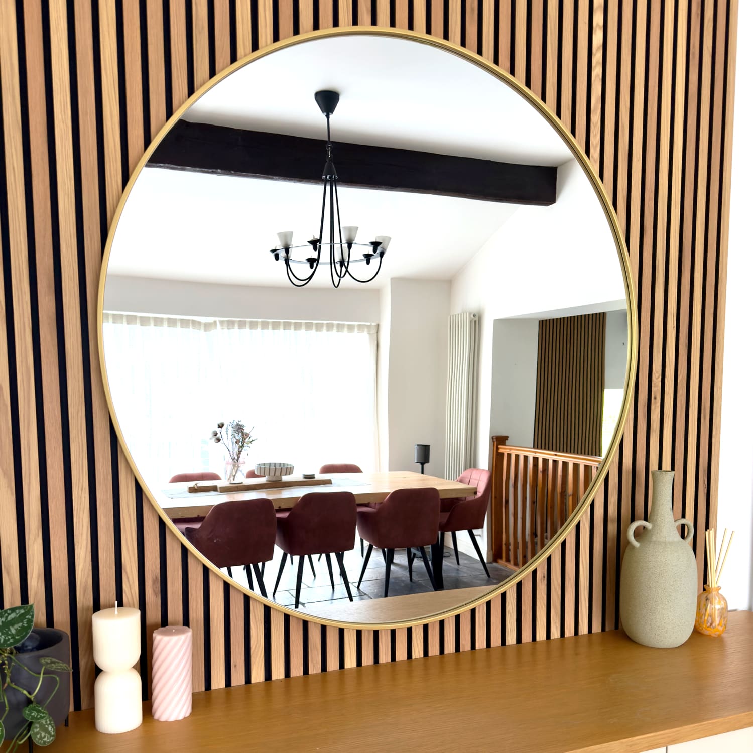 Image of Rei - Extra Large Round Gold Metal Circle Mirror - 120cm x 120cm