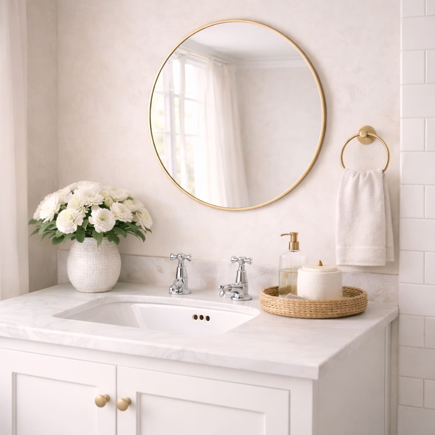 Image of Rei - Round Gold Metal Circle Mirror - 50cm x 50cm