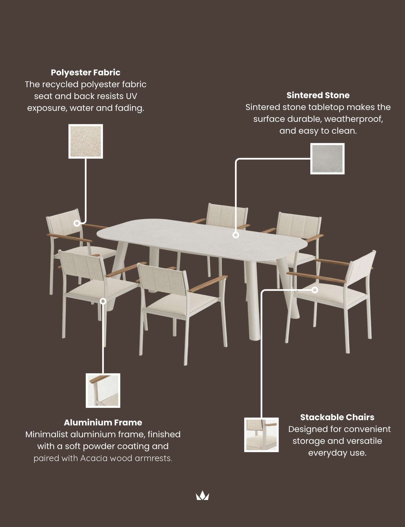 Image of NEXO 6-Seater Dining Table and Chairs