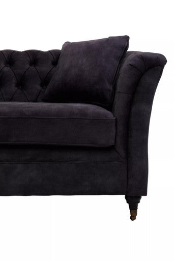 Image of 3 Seater Grey Velvet Sofa, Sabrina