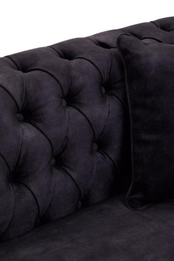 Image of 3 Seater Grey Velvet Sofa, Sabrina