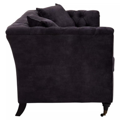 Image of 3 Seater Grey Velvet Sofa, Sabrina