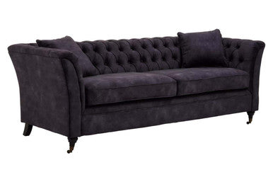 Image of 3 Seater Grey Velvet Sofa, Sabrina