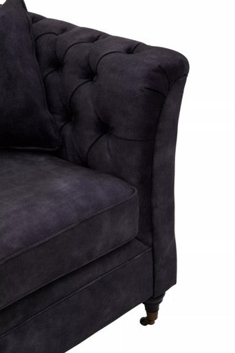 Image of 3 Seater Grey Velvet Sofa, Sabrina
