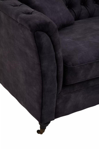 Image of 3 Seater Grey Velvet Sofa, Sabrina