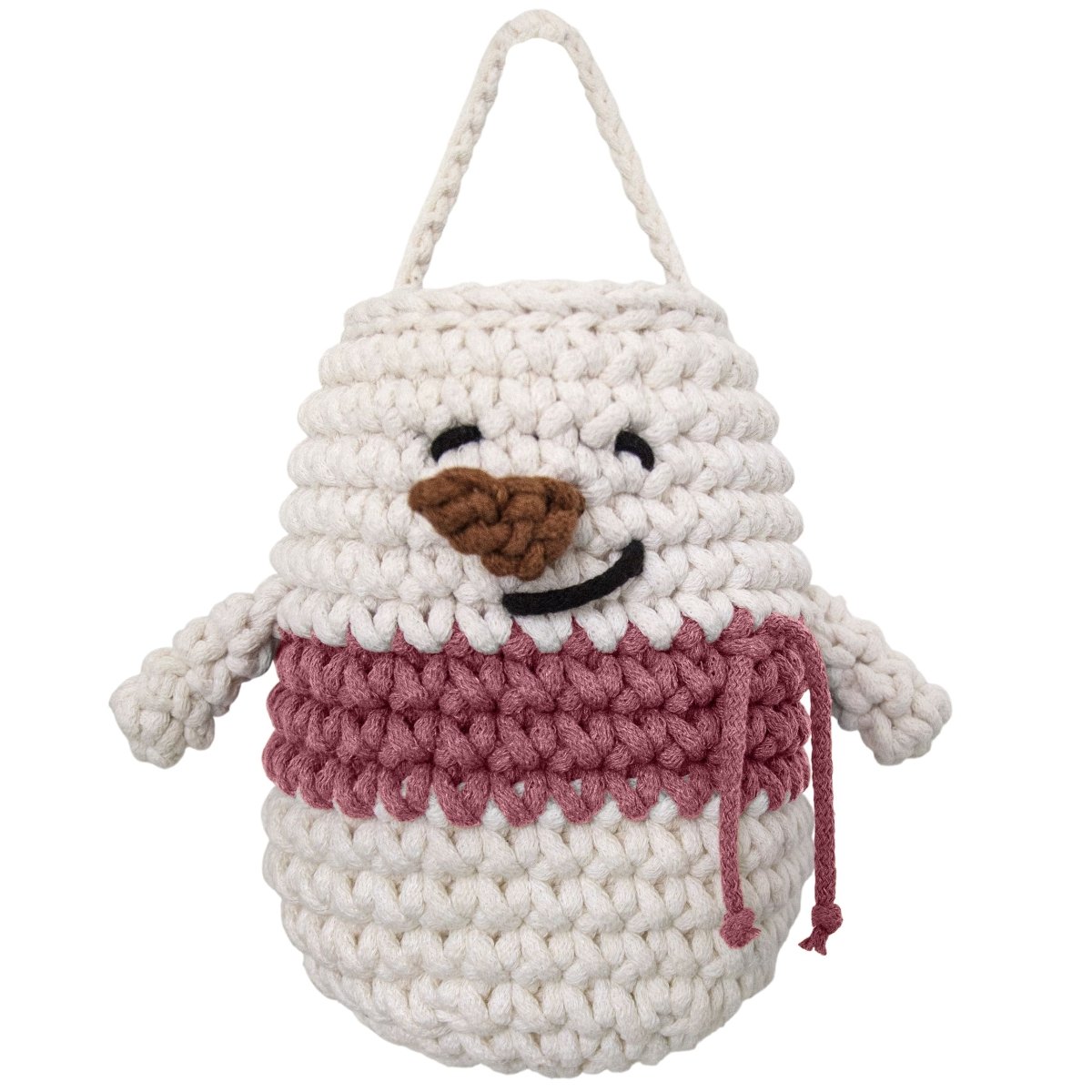 Image of Snowman Hanging Basket | OLD ROSE