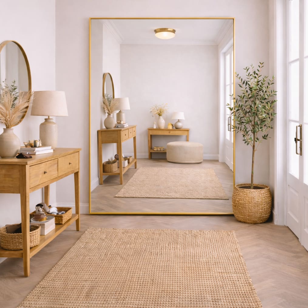 Image of Takara - Full Length Gold Metal Rectangle Mirror - 200cm x 120cm