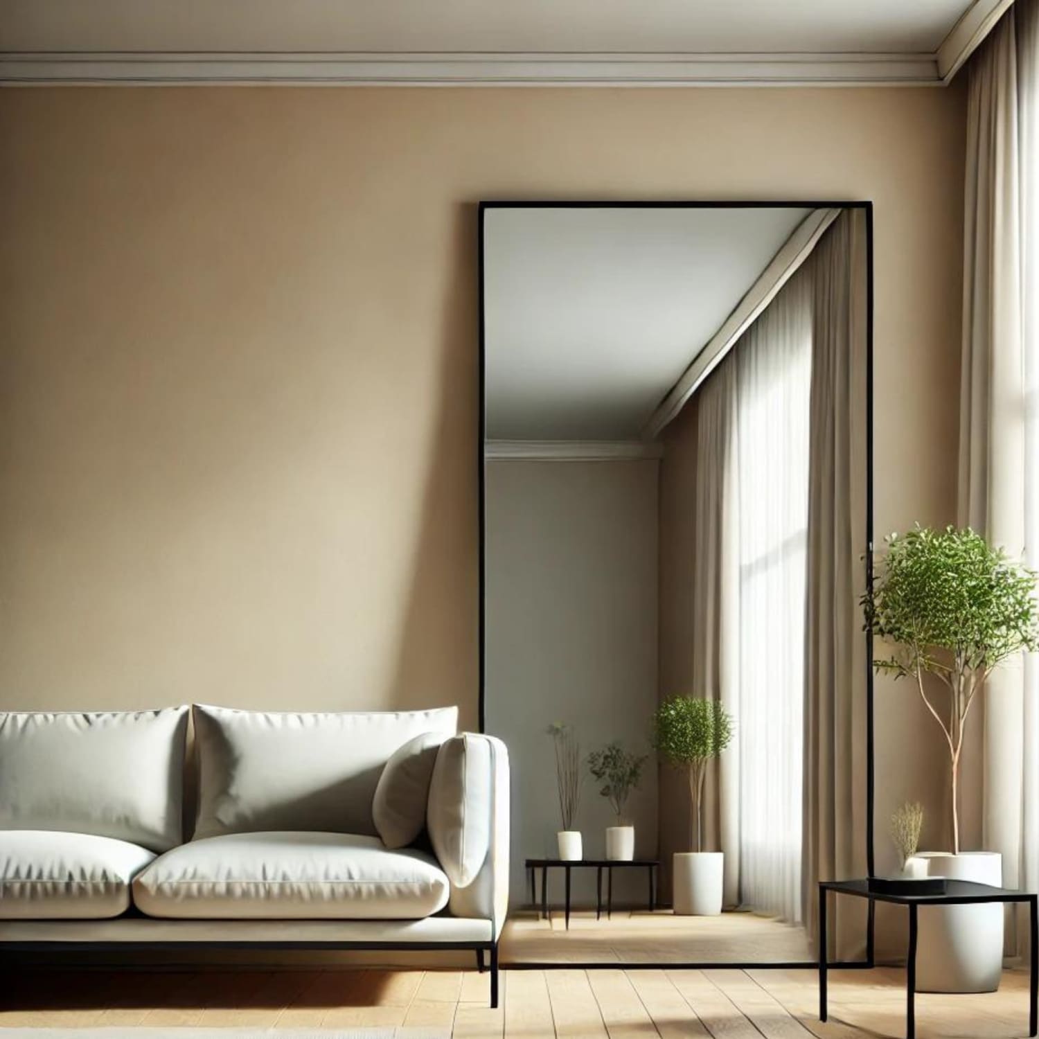 Image of Takara - Full Length Black Metal Rectangle Mirror - 180cm x 90cm