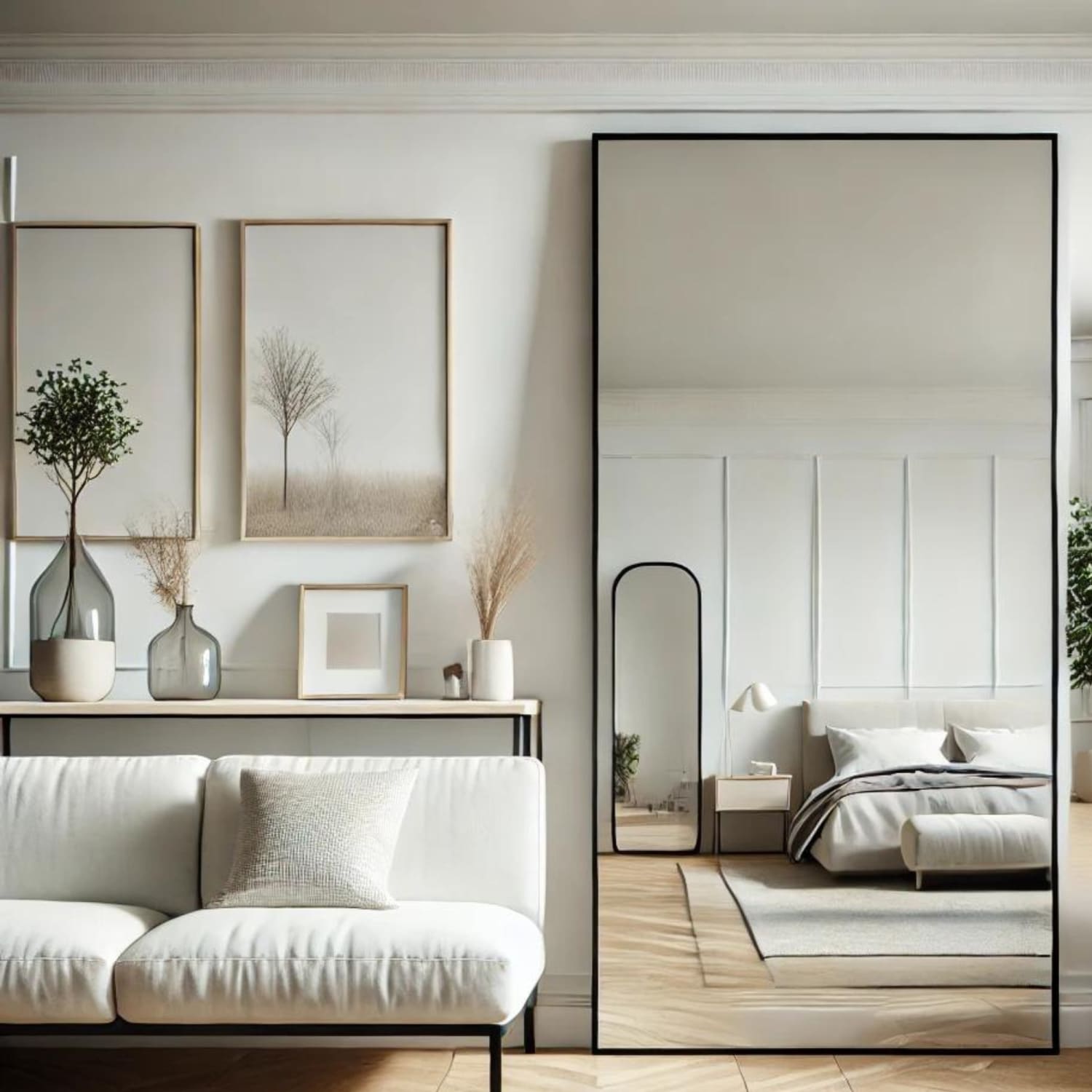 Image of Takara - Full Length Black Metal Rectangle Mirror - 180cm x 90cm