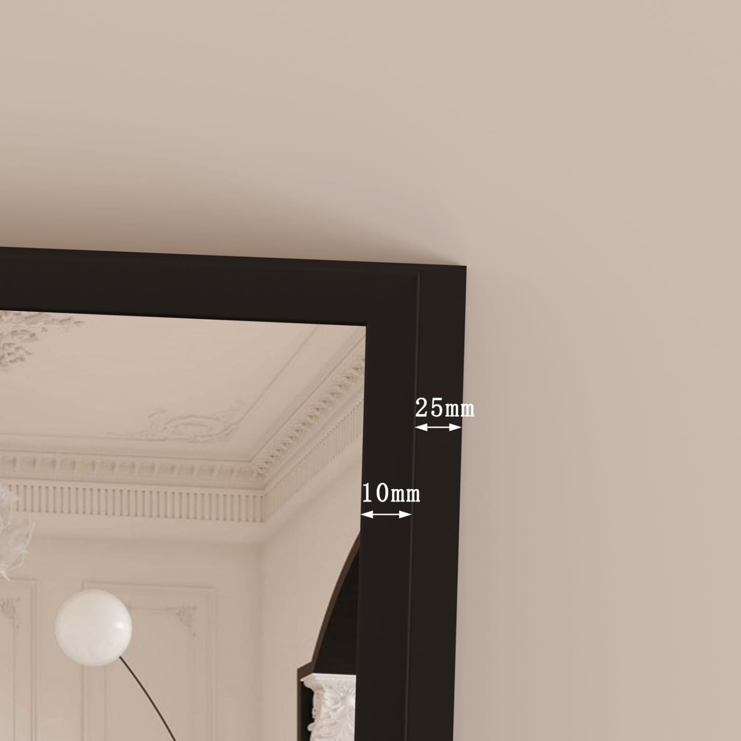 Image of Takara - Full Length Black Metal Rectangle Mirror - 180cm x 90cm