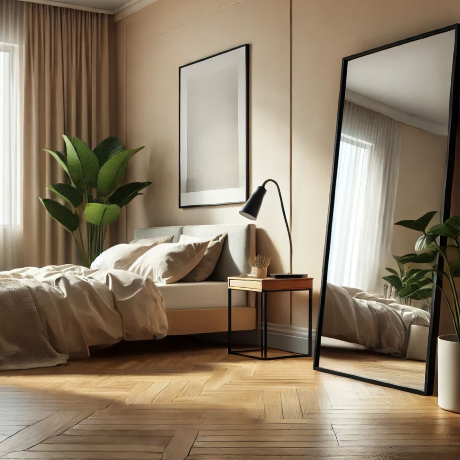 Image of Takara - Full Length Black Metal Rectangle Mirror - 180cm x 90cm