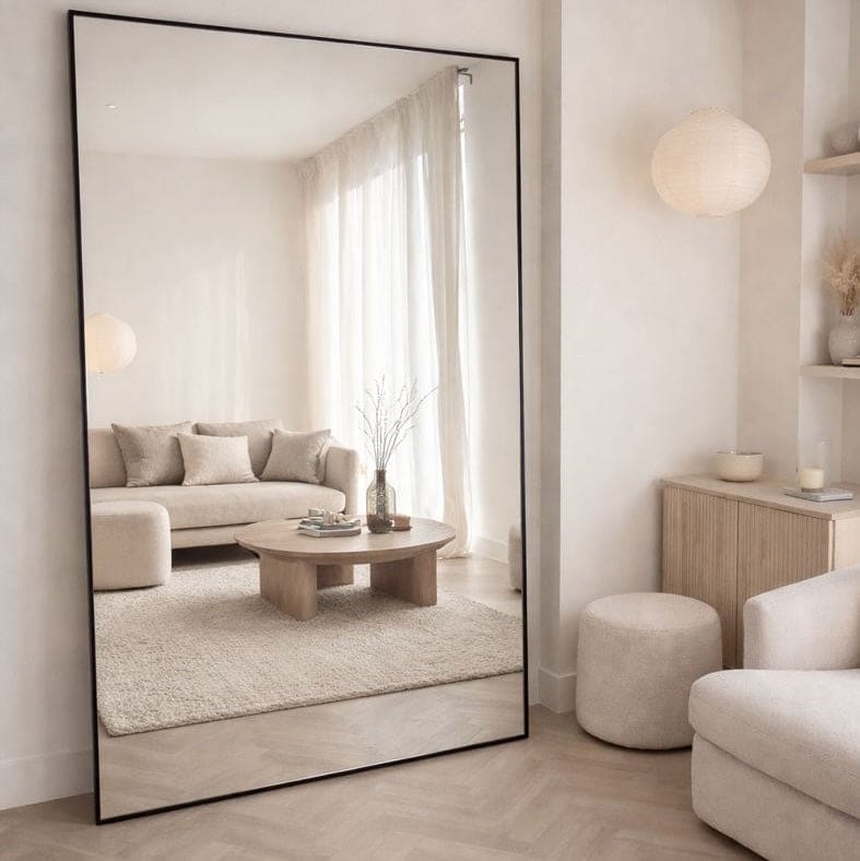 Image of Takara - Full Length Black Metal Rectangle Mirror - 200cm x 120cm