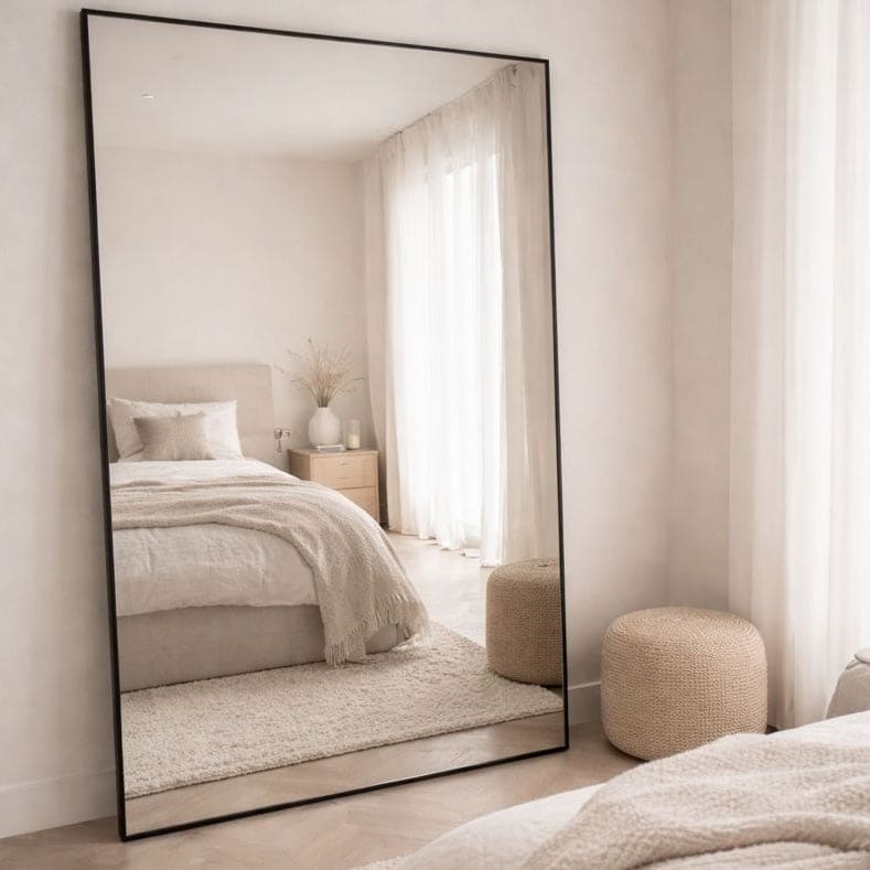 Image of Takara - Full Length Black Metal Rectangle Mirror - 200cm x 120cm