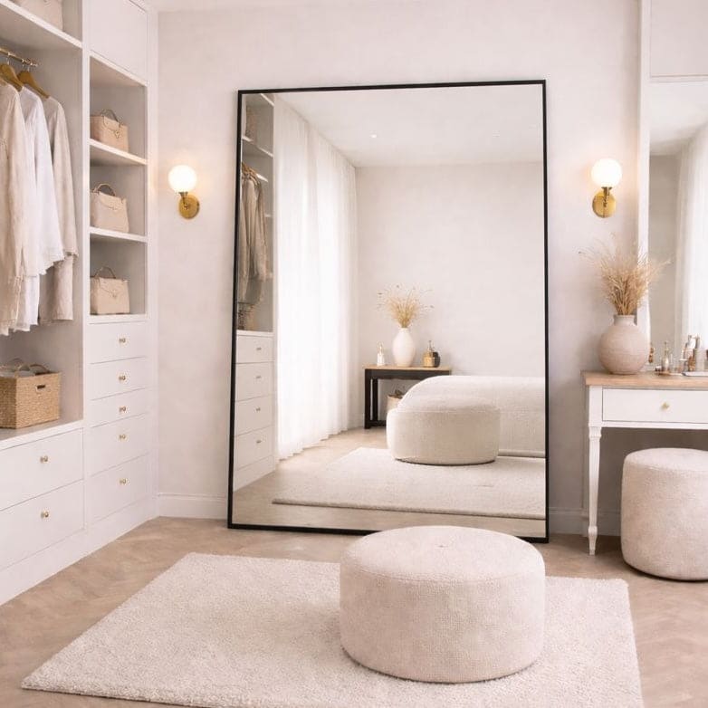 Image of Takara - Full Length Black Metal Rectangle Mirror - 200cm x 120cm