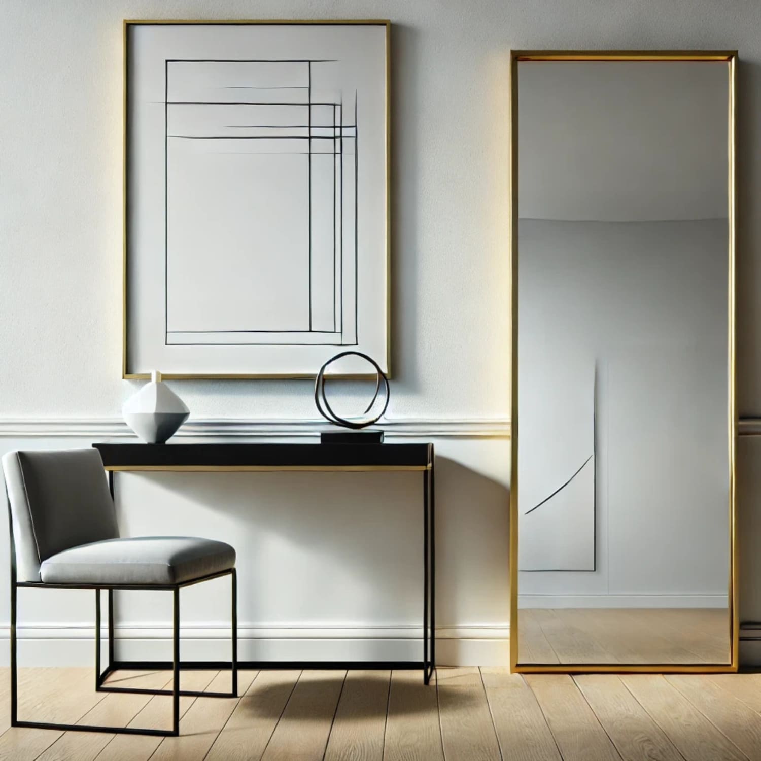 Image of Takara- Full Length Gold Metal Rectangle Mirror - 160cm x 60cm