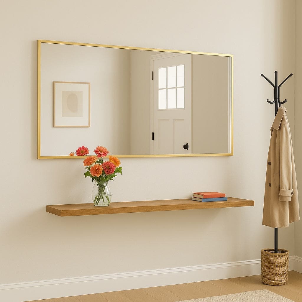 Image of Takara - Full Length Gold Metal Rectangle Mirror - 180cm x 90cm