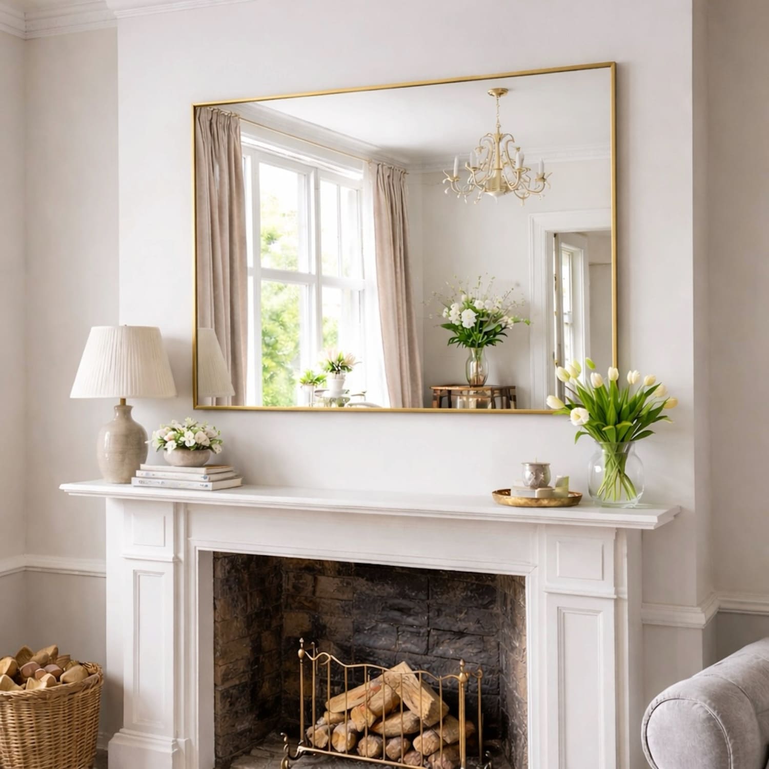 Image of Takara - Gold Metal Rectangle Mirror - 120cm x 95cm