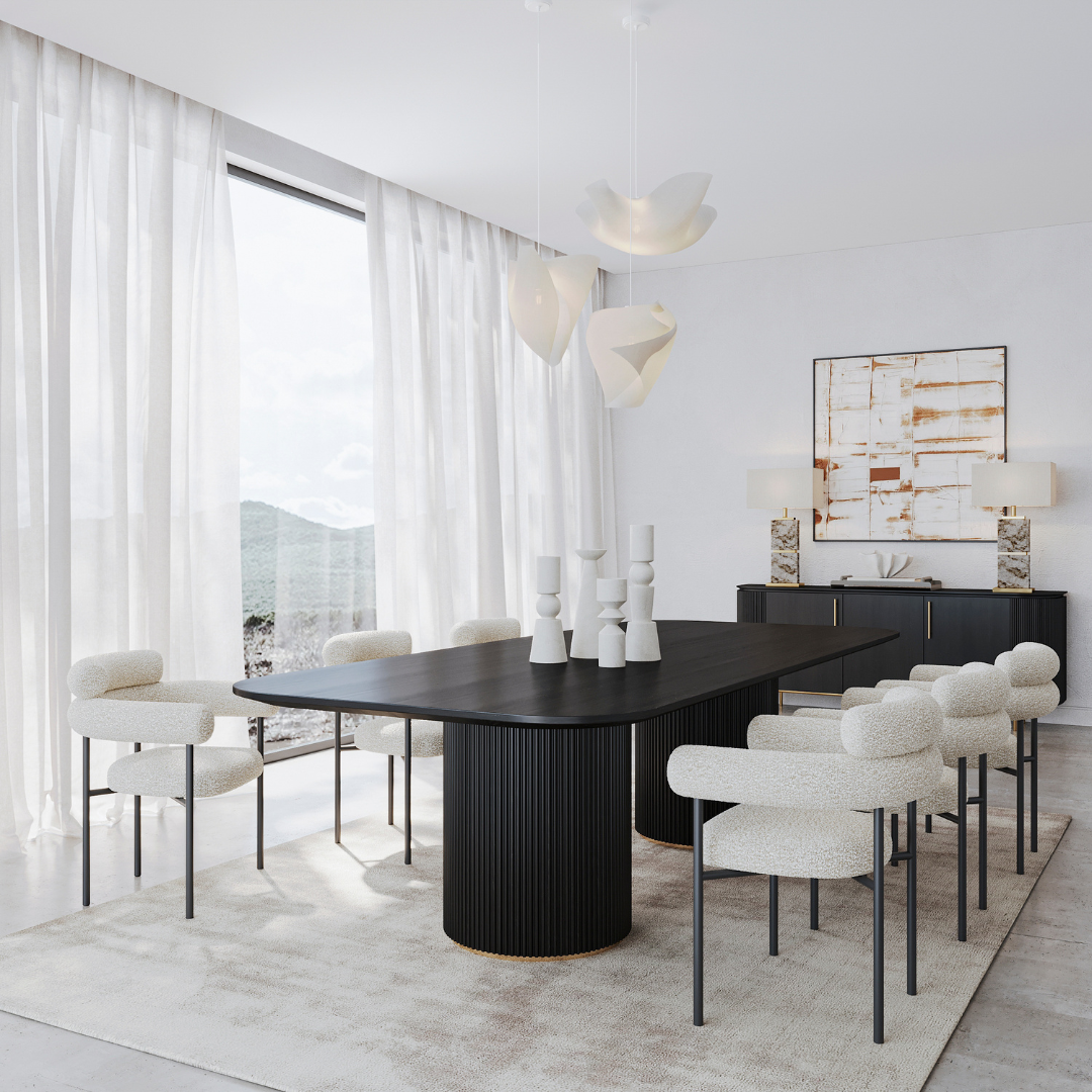 Image of Alita Dining Chair - Chex Polar Bouclé