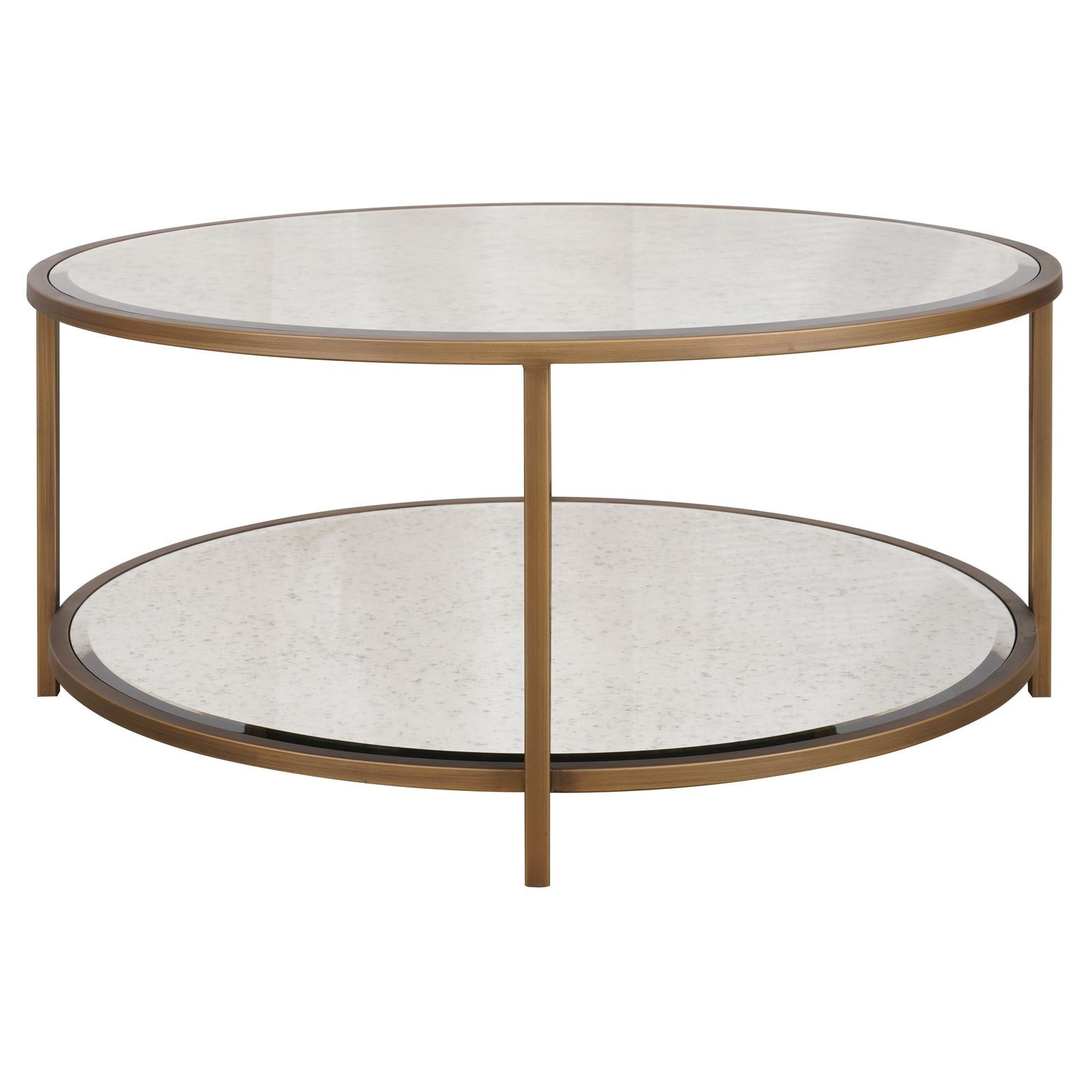 Image of Upton Coffee Table in Antique Brass - Round