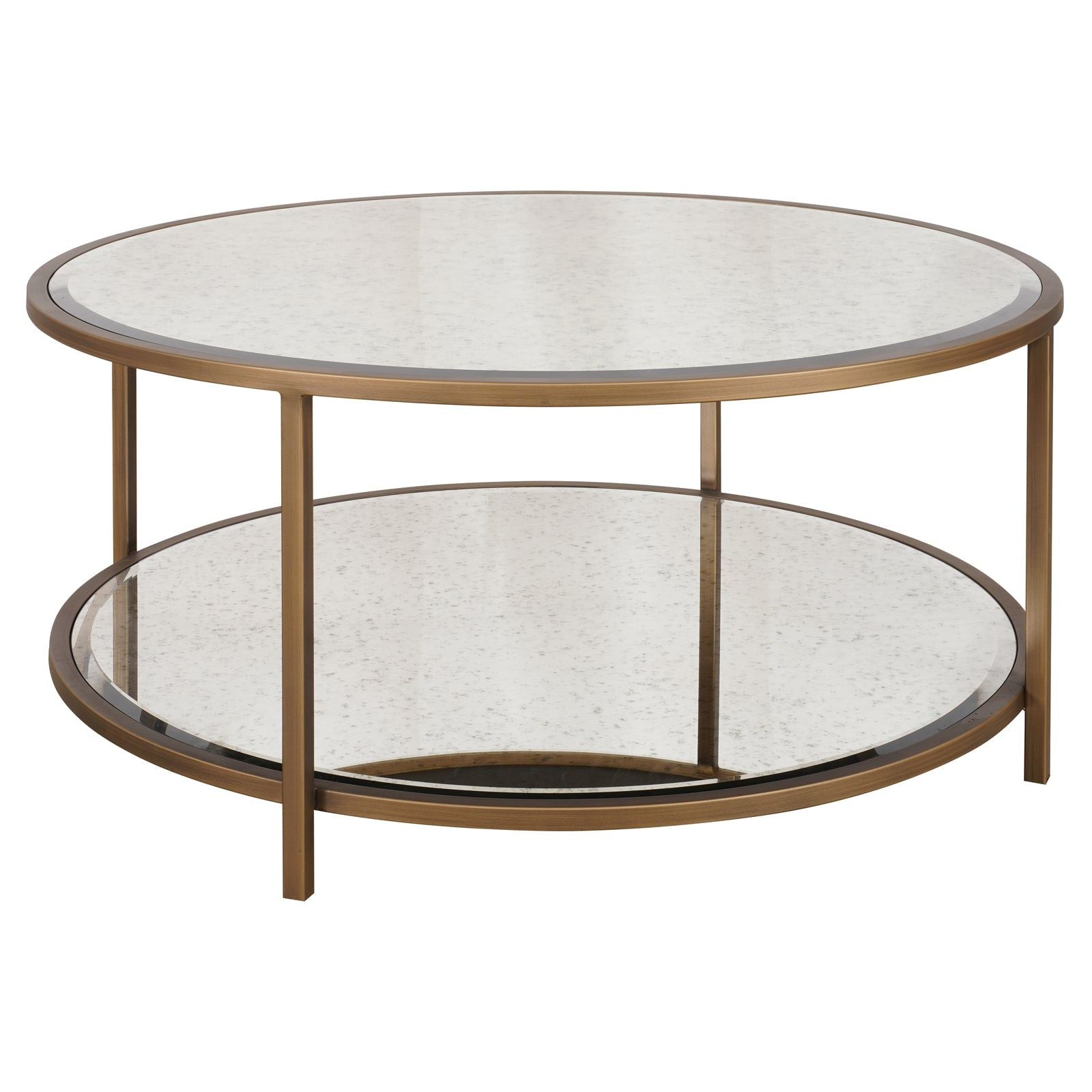 Image of Upton Coffee Table in Antique Brass - Round