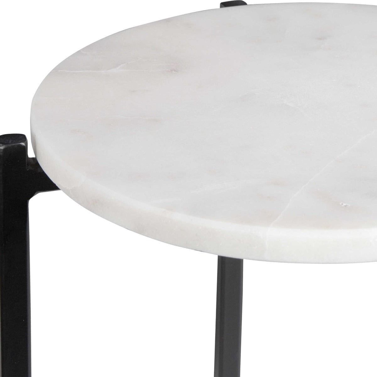 Image of Orla Side Tables White Marble & Black