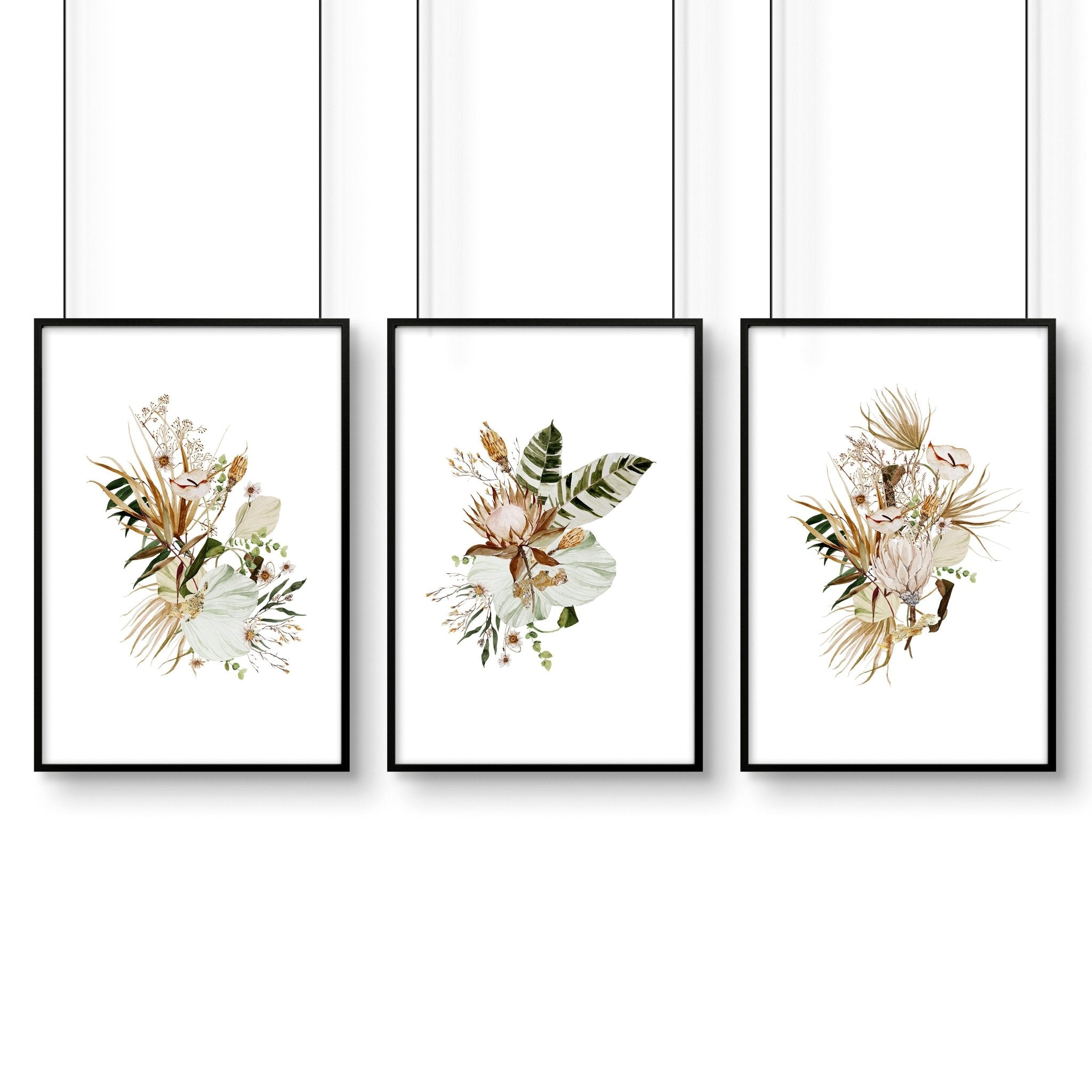 Image of Bedroom Pictures for Wall – Set of 3 Boho Prints