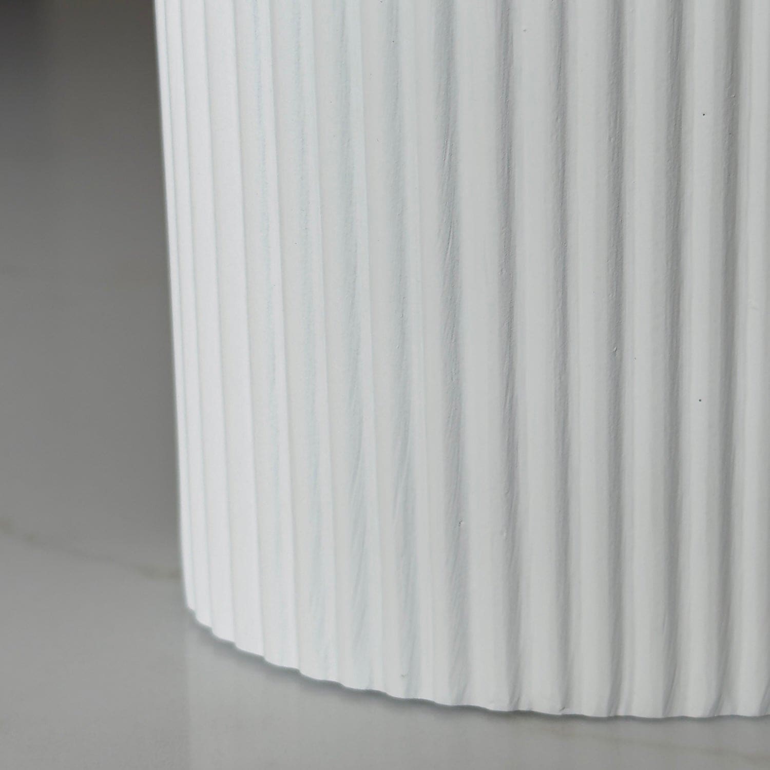 Image of Flutini | White Fluted Oval Stone Resin Indoor Plant Pots (2 Pot Set)