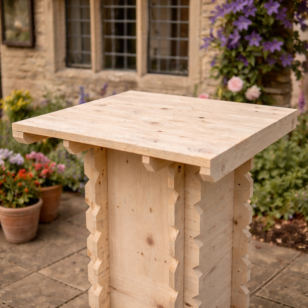 Image of Wooden Interlock Bar Table