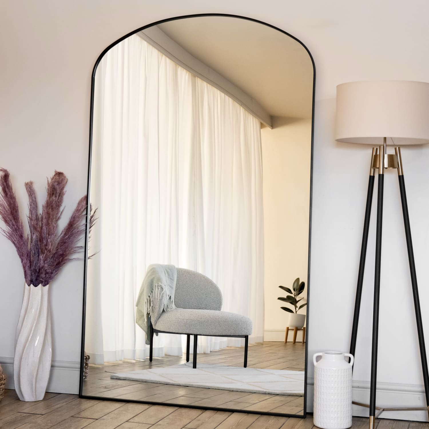 Image of Yoko - Black Metal Gentle Arch Mirror - 200cm x 120cm